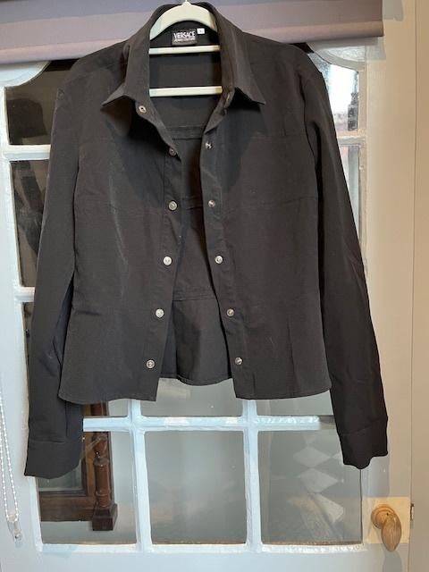 Versace: Leuke zwart jasje jeans couture, Ophalen of Verzenden, Gedragen, Maat 34 (XS) of kleiner, Zwart