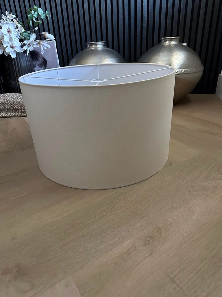 Lampenkap beige 50x30 nieuw!, Ophalen, Gebruikt, Beige, Rond