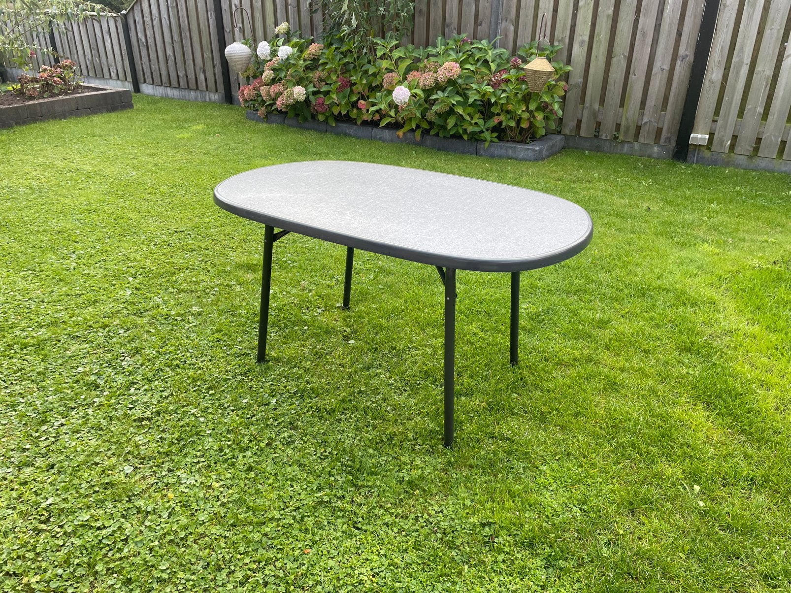 Sieger Mecalit Ovale klaptafel, Ophalen, Zo goed als nieuw, Campingtafel