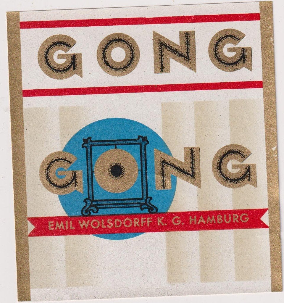 sigarenbanden - etiket - EMIL WOLFSDORF - GONG, Ophalen of Verzenden, Zo goed als nieuw, Sigarenbandjes