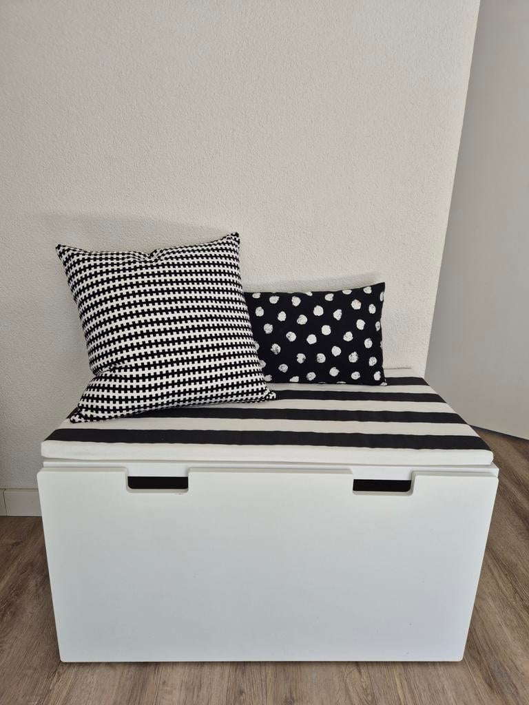 Witte IKEA bank met opbergruimte en kussens, Ophalen, Gebruikt, Modern, Speels, 150 tot 200 cm