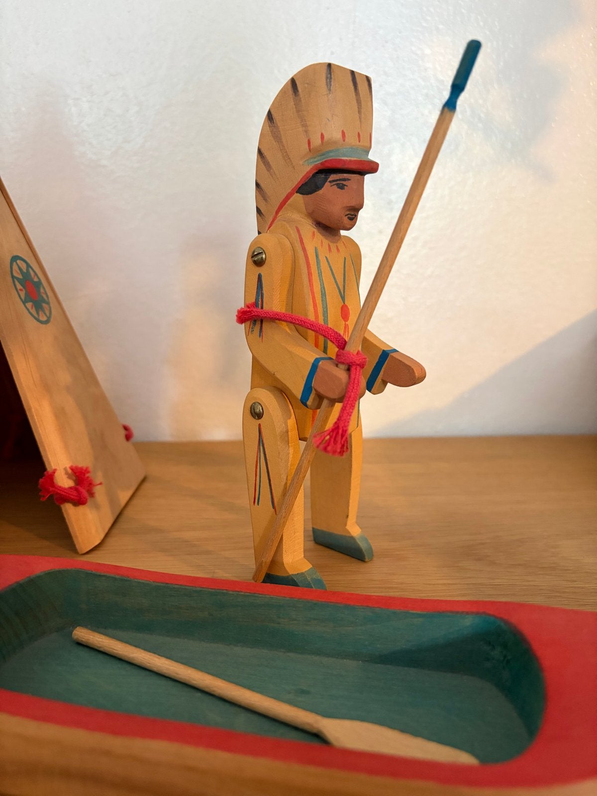 Vintage Ostheimer Tipi met Indiaan en Kano, Ophalen of Verzenden, Gebruikt, Overige typen