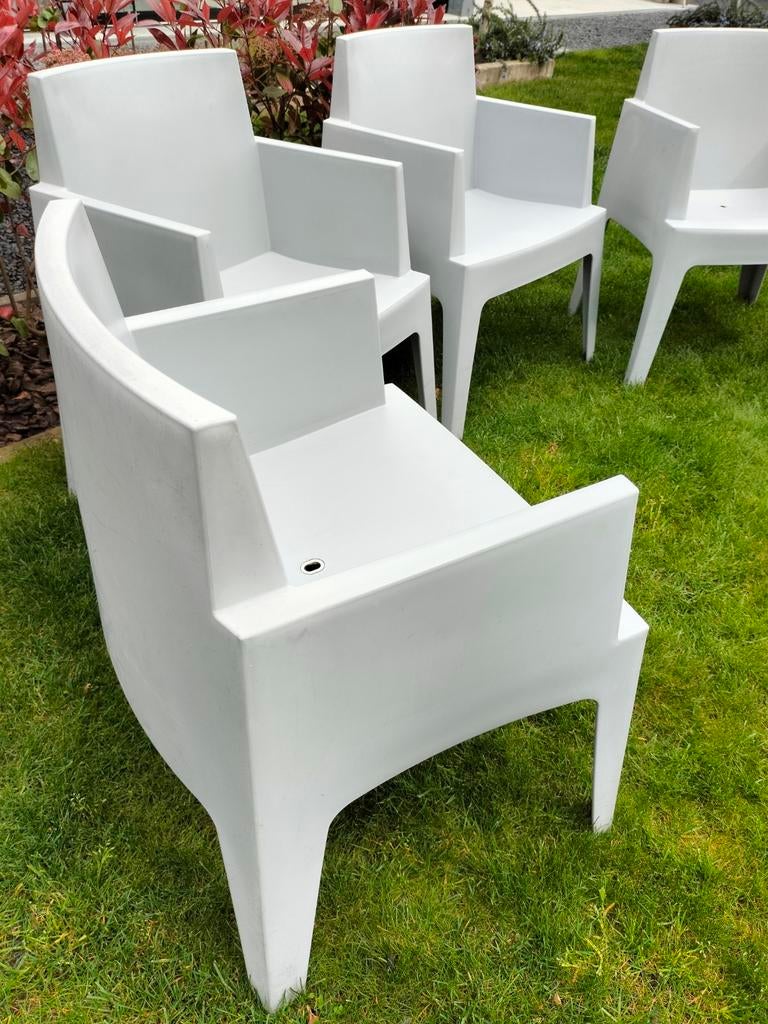 Set van 4 Moderne tuinstoelen, Ophalen, Gebruikt, Kunststof
