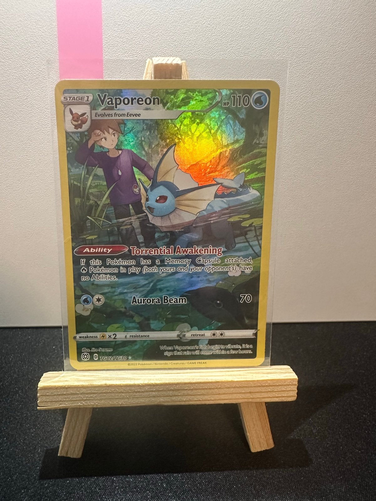Vaporeon TG02/TG30, Ophalen of Verzenden, Zo goed als nieuw, Losse kaart, Foil