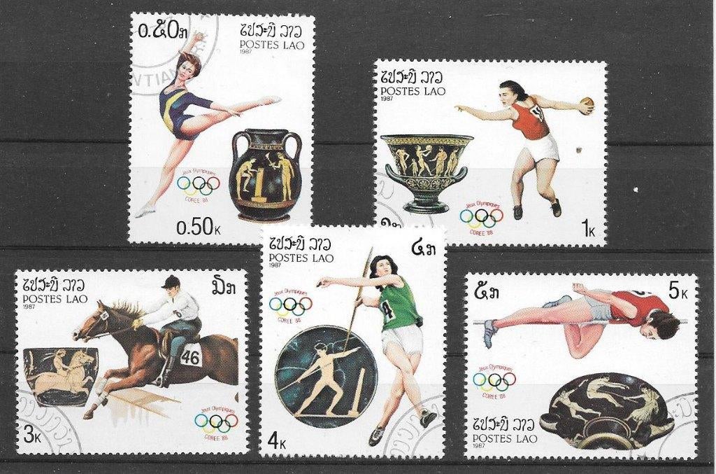 Laos 1987 Olympische Spelen, Verzenden, Gestempeld, Zuidoost-Azië
