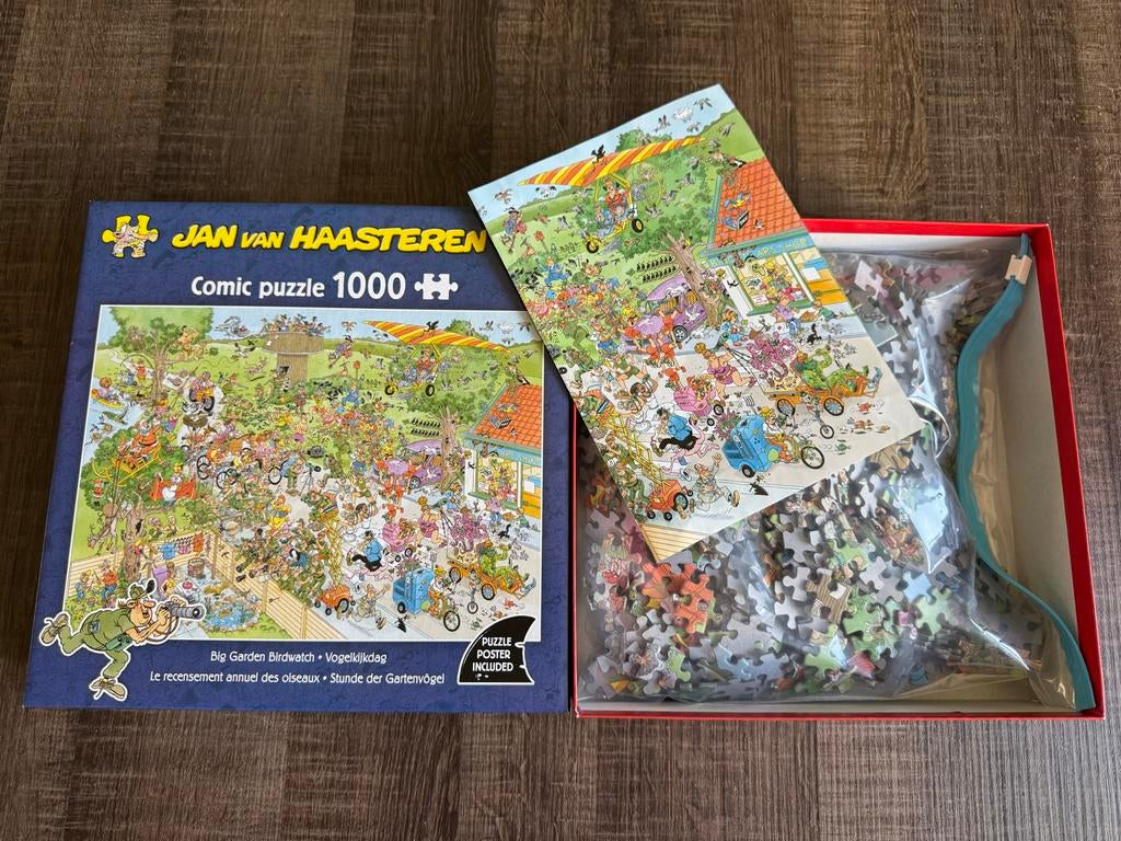 Jan van Haasteren - Vogelkijkdag - 1000 stukjes, Hobby en Vrije tijd, Denksport en Puzzels, Ophalen of Verzenden, 500 t/m 1500 stukjes