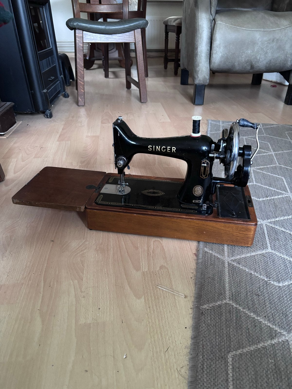 Vintage Singer Naaimachine 99K met Koffer en Handleiding, Ophalen