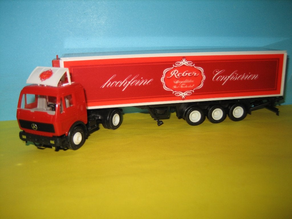 Reber  MERCEDES met oplegger  Herpa, Ophalen of Verzenden, Zo goed als nieuw, Bus of Vrachtwagen, Herpa