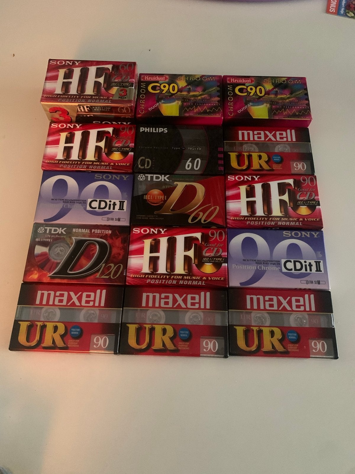Partij van 19 onbespeelde cassettebandjes Sony, TDK, philips, 2 t/m 25 bandjes, Overige genres, Ophalen of Verzenden, Nieuw in verpakking