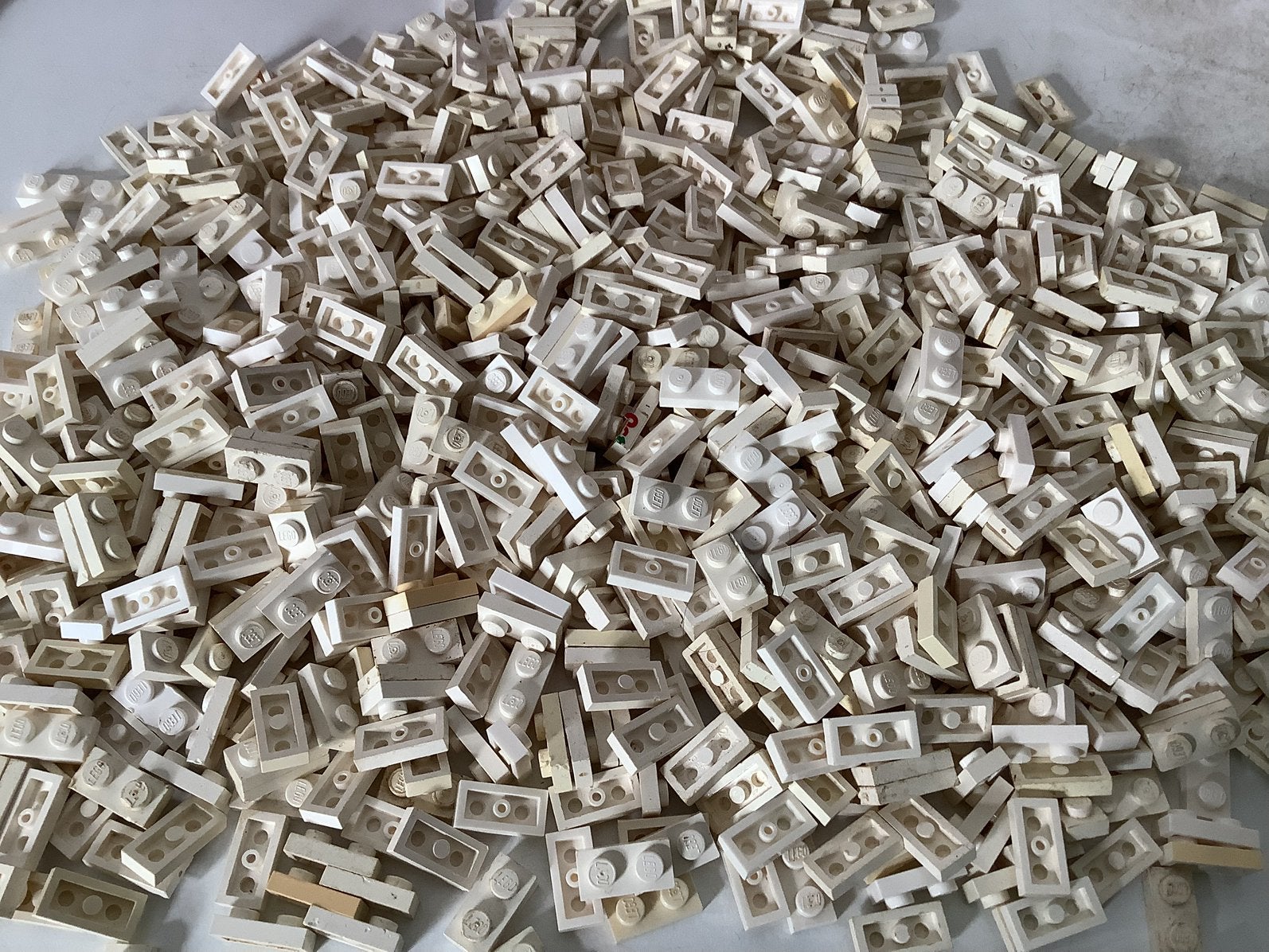 Lego plaat 1x2 wit, Ophalen of Verzenden, Gebruikt, Losse stenen, Lego