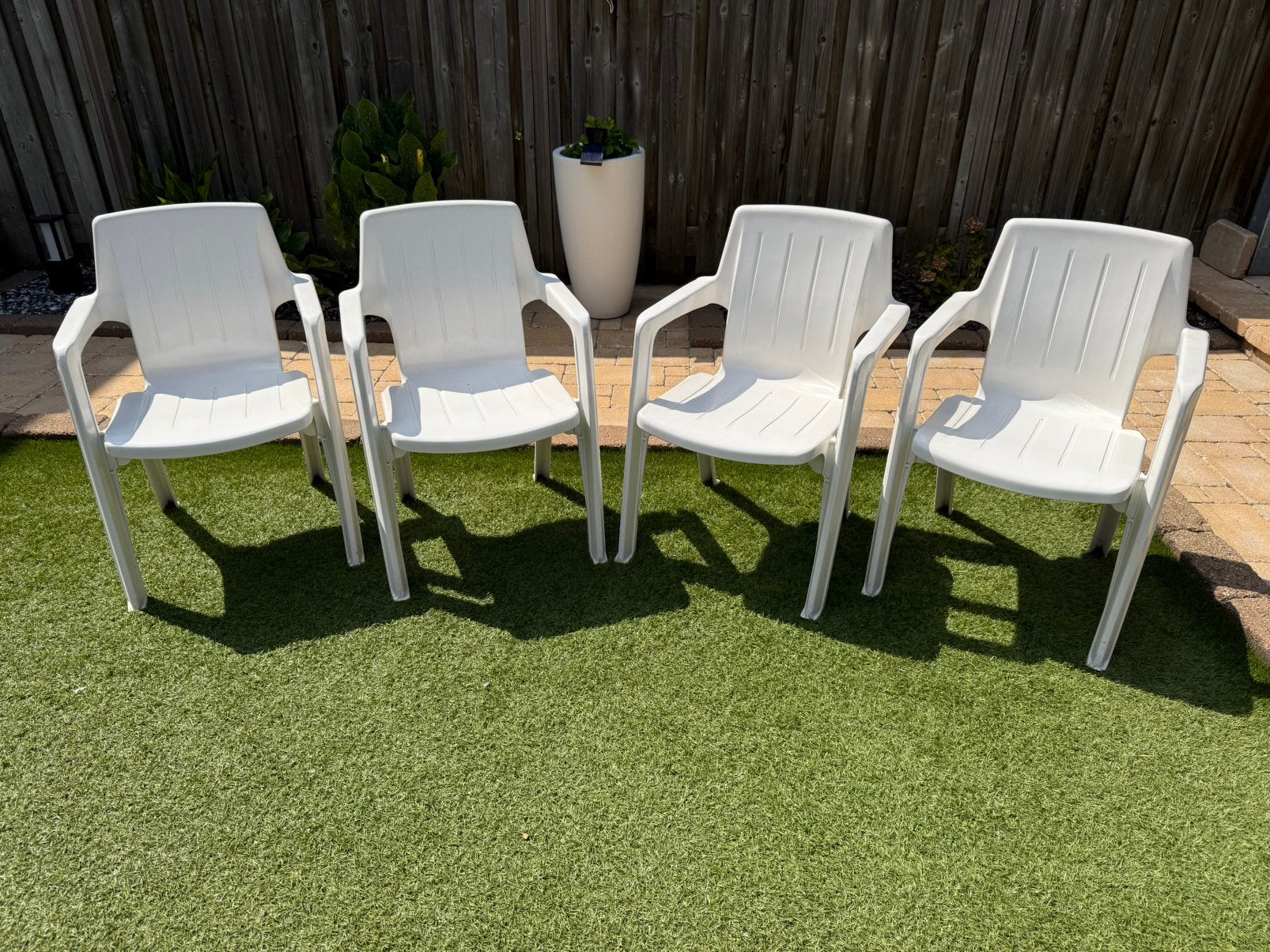 Jardin tuinstoelen (4 stuks), Tuin en Terras, Tuinsets en Loungesets, Ophalen, 4 zitplaatsen, Kunststof, Gebruikt