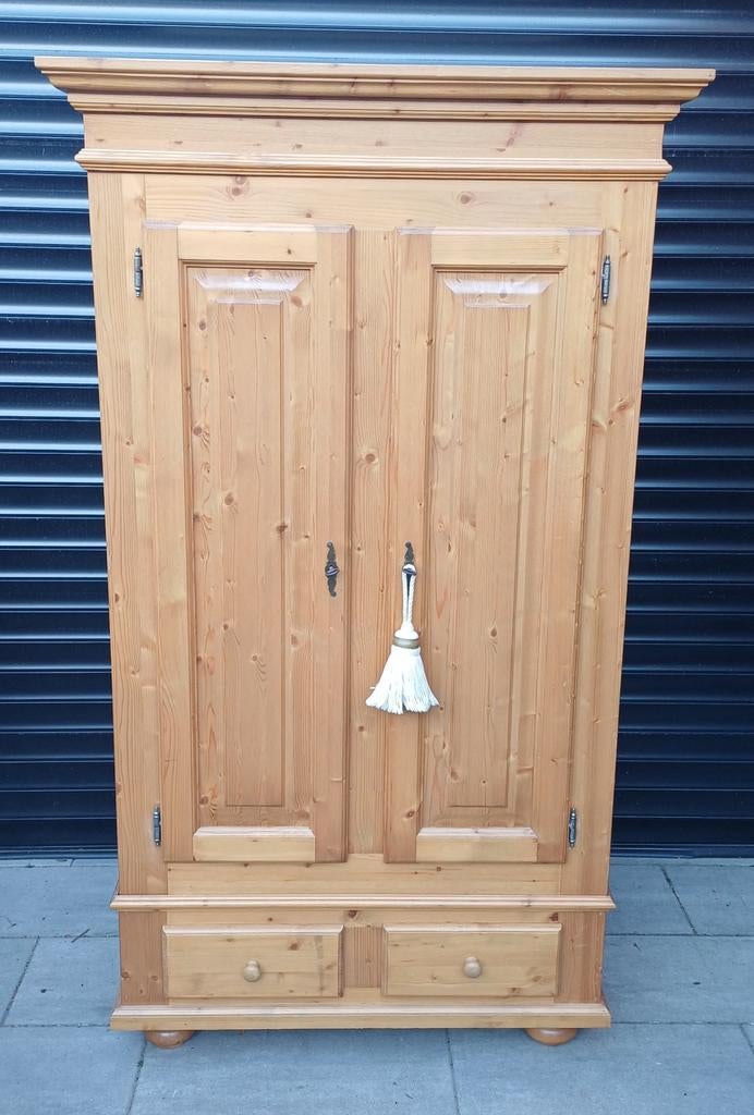 Prachtige Grote Demontabele antiek grenen kast/kledingkast, Huis en Inrichting, Gebruikt, 150 tot 200 cm, Ophalen of Verzenden