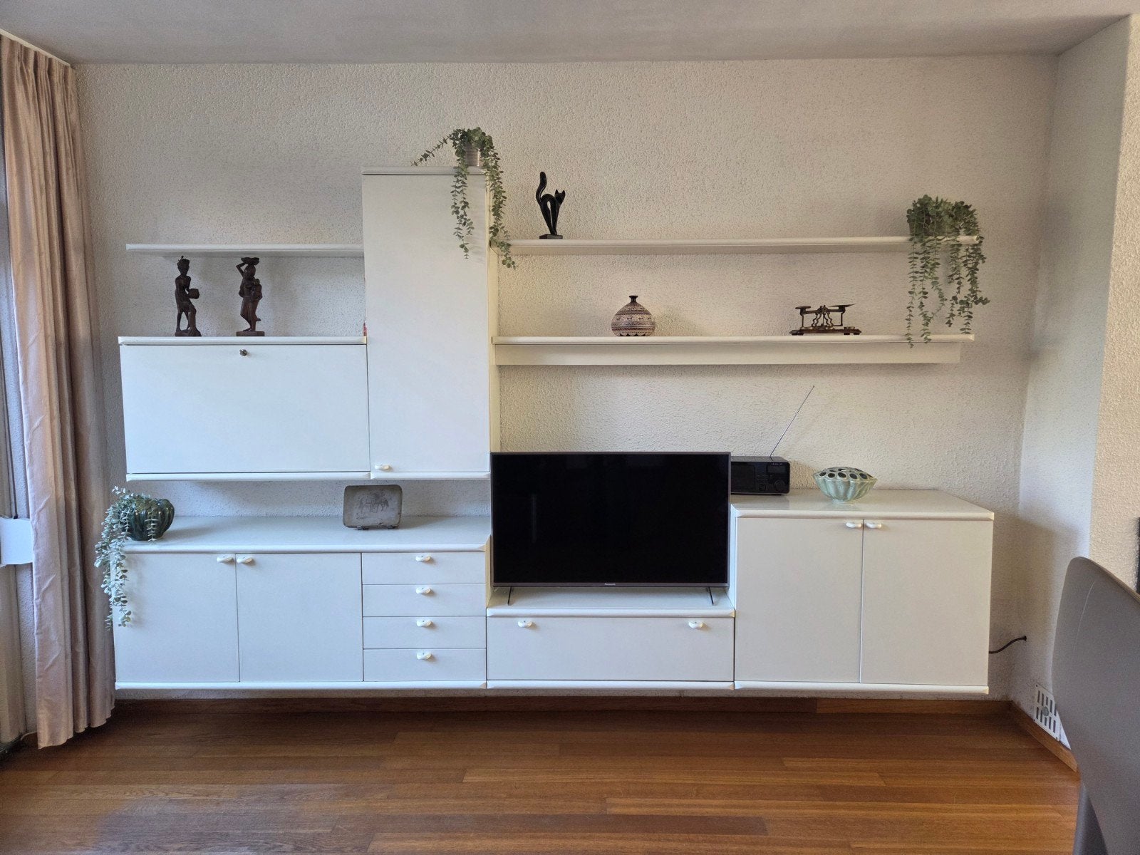 Interstar wit wandmeubel wandkast zwevend, Ophalen, Gebruikt, 200 cm of meer, Modern