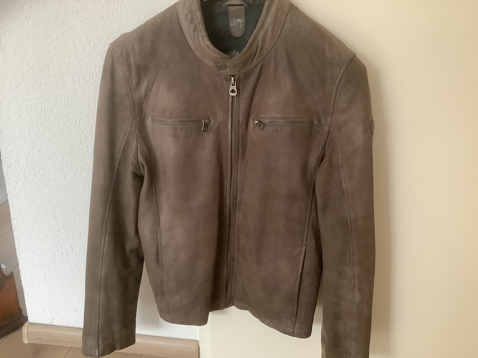 Leren jas in taupe kleur van het merk Gipsy mt L, Ophalen of Verzenden, Zo goed als nieuw, Maat 52/54 (L), Overige kleuren