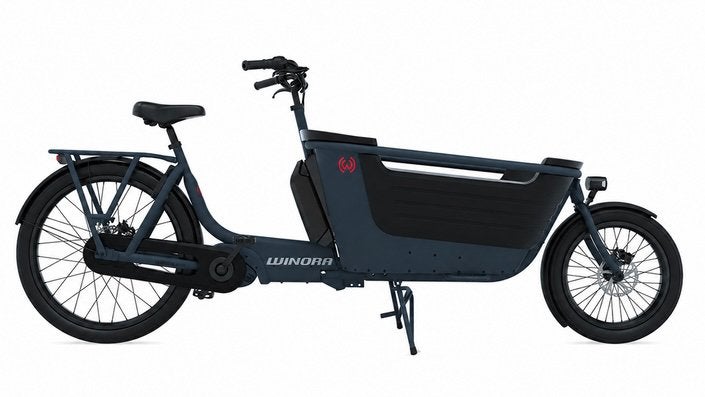 Winora F.U.B. bakfiets, zo goed als nieuw incl. accessoires, 4 kinderen of meer, Elektrisch, Zo goed als nieuw, Schijfrem