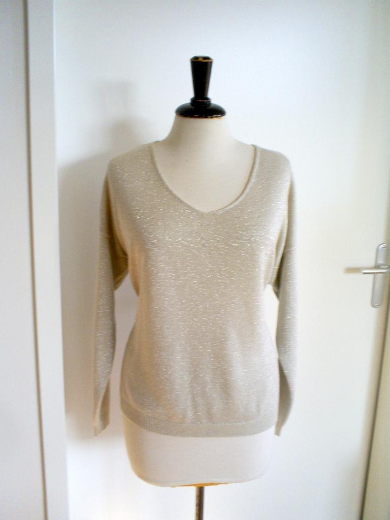 beige lurex truitje van VERSO mt. M, Kleding | Dames, Maat 38/40 (M), Beige, Zo goed als nieuw, Verso