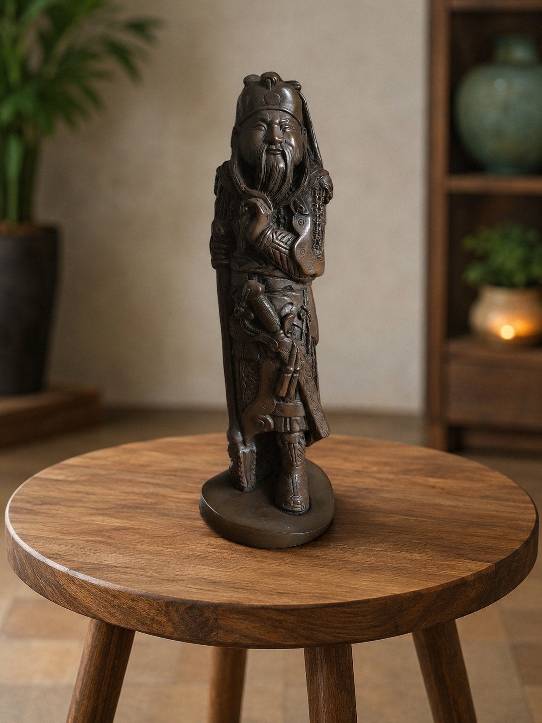 Composiet beeld van een Chinese krijger, Ophalen of Verzenden, 20 - 50 cm, Beeld, Klassiek