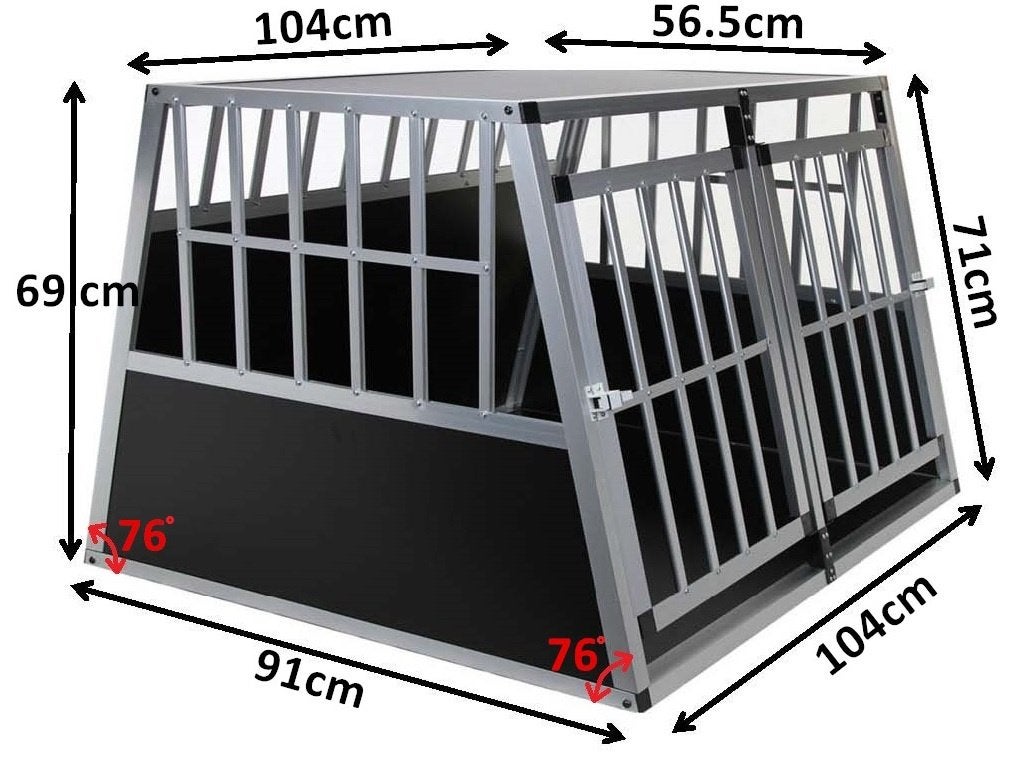 Autobench Aluminium Dubbeldeurs Auto Hondenbench 104x91x69H, Ophalen of Verzenden, Nieuw