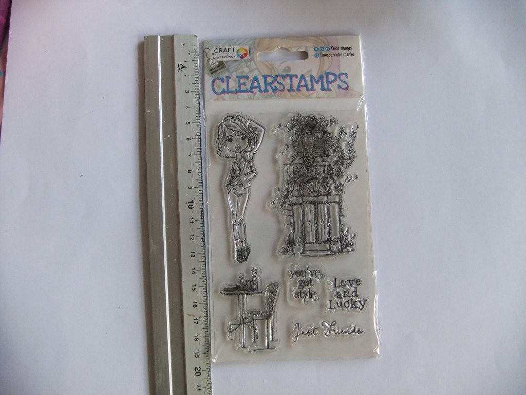 Clearstamps Craft Sensations - Meisje, deur en teksten, Hobby en Vrije tijd, Kaarten | Zelf maken, Verzenden, Nieuw, Overige thema's