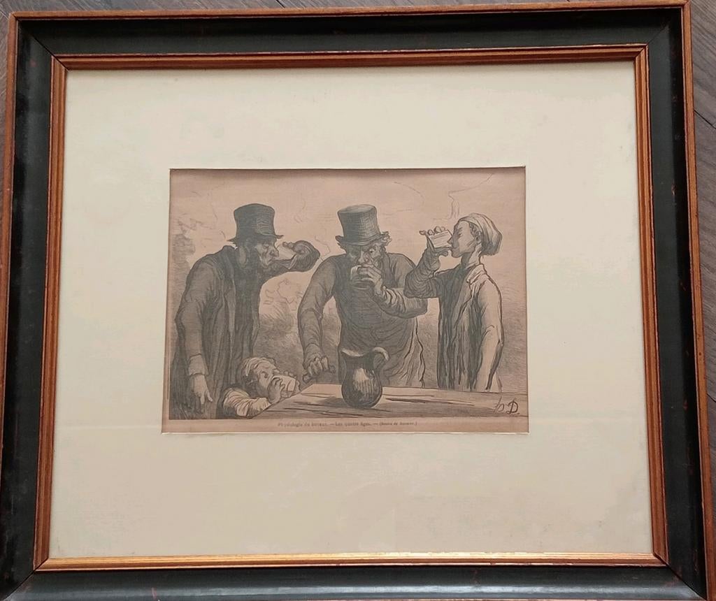 Honore Daumier De Drinkers, Ophalen of Verzenden