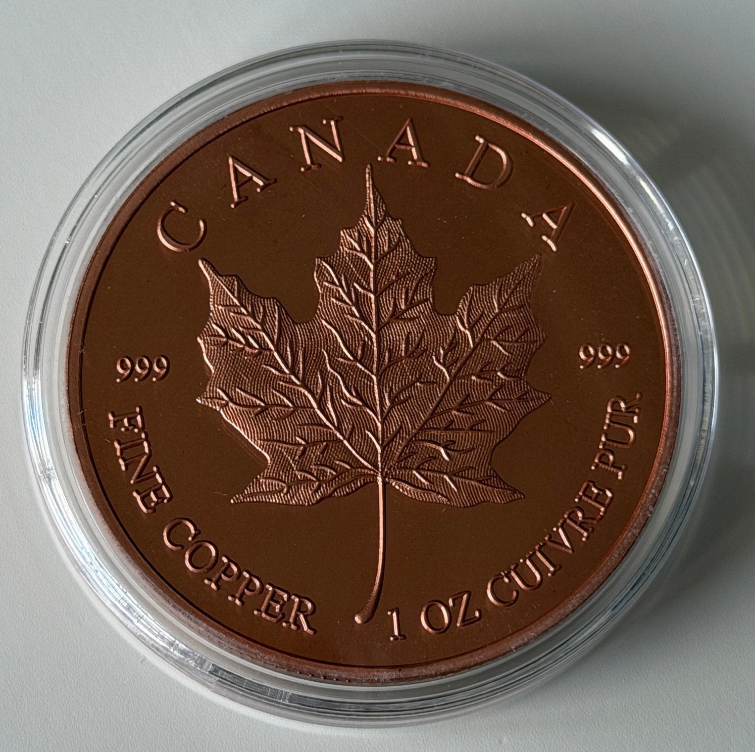 Maple leaf koper, 1oz (nog 2 stuks beschikbaar), Ophalen of Verzenden, Overige waardes, Losse munt