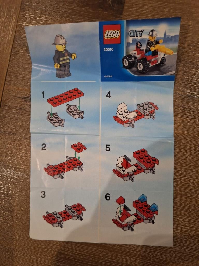 Lego Brandweer set klein 30010 en 60003, Ophalen of Verzenden, Zo goed als nieuw, Complete set, Lego