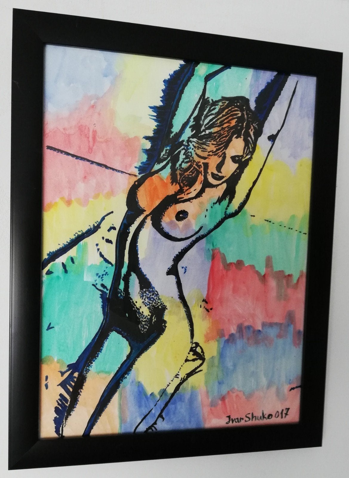 Ivar Shuko, Model. Aquarel. 2017. 35/45 cm, Antiek en Kunst, Ophalen, Papier/karton, Portret, Gesigneerd