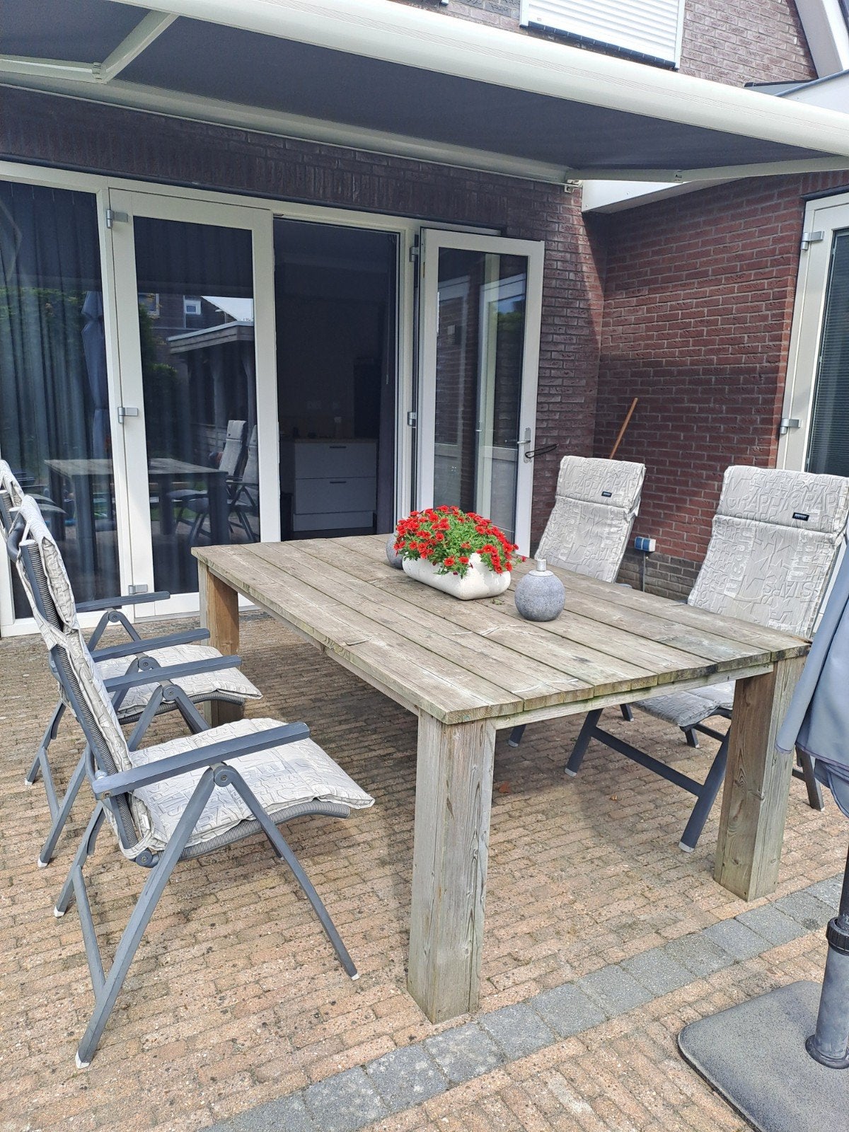 Steigerhouten tuinset en loungeset, Gebruikt, Meer dan 8 zitplaatsen, Steigerhout, Ophalen of Verzenden