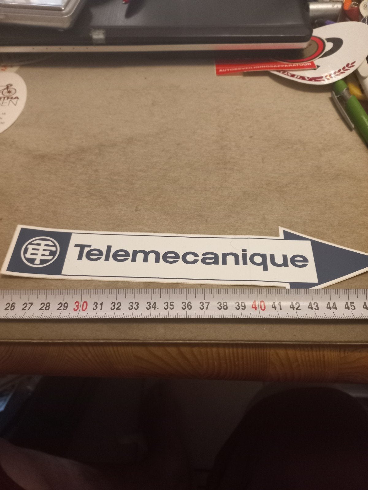 Vintage Telemecanique Sticker - Pijlvormig, Ophalen of Verzenden