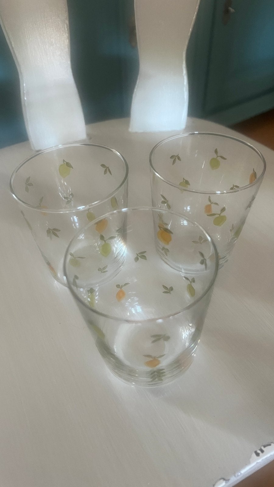 3 glazen van Dille en Kamille met citroen, Ophalen of Verzenden, Zo goed als nieuw, Overige typen