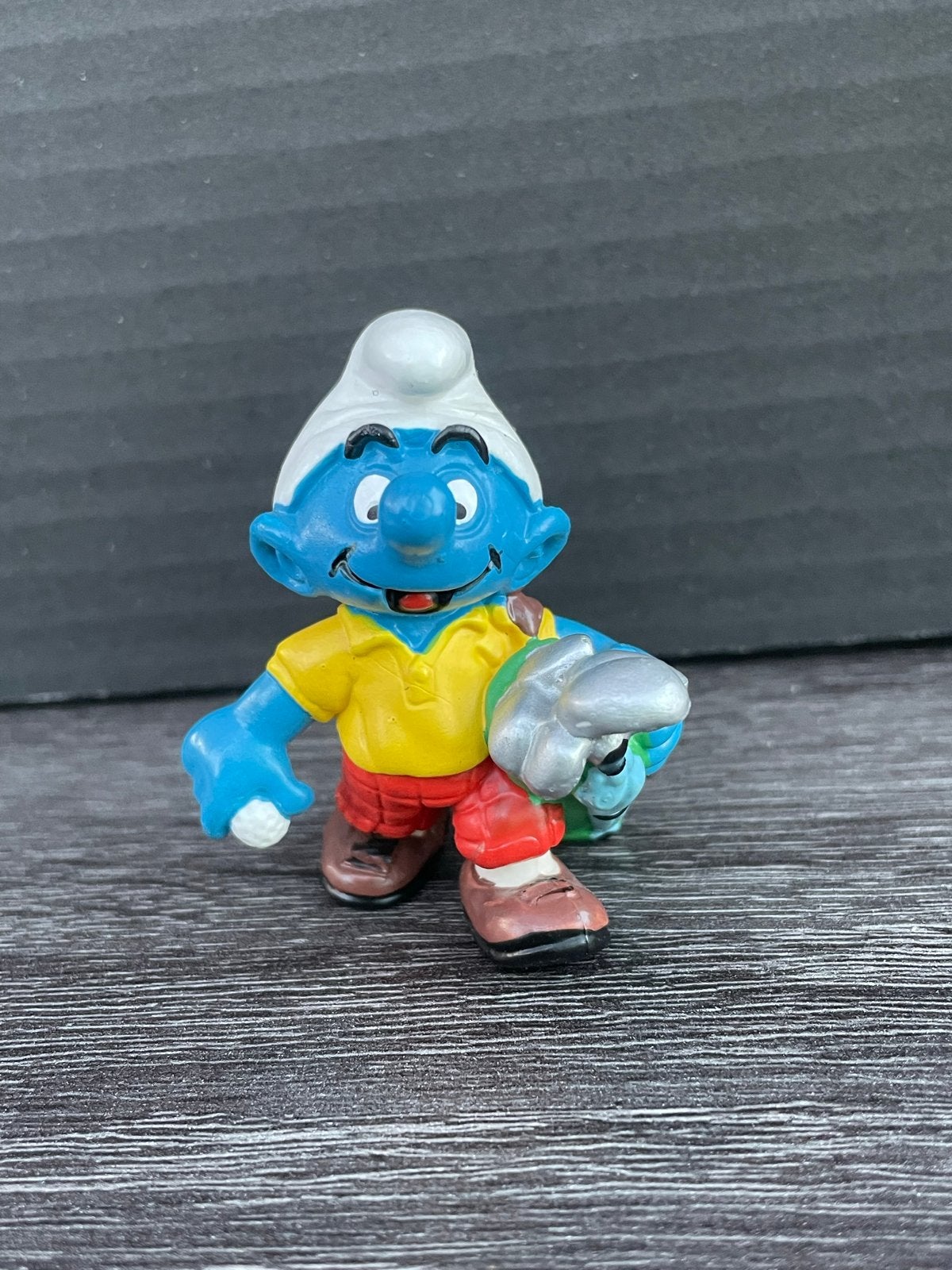Smurf golfer - Happy Smurfday, Ophalen of Verzenden, Gebruikt, Overige Smurfen, Poppetje, Figuurtje of Knuffel