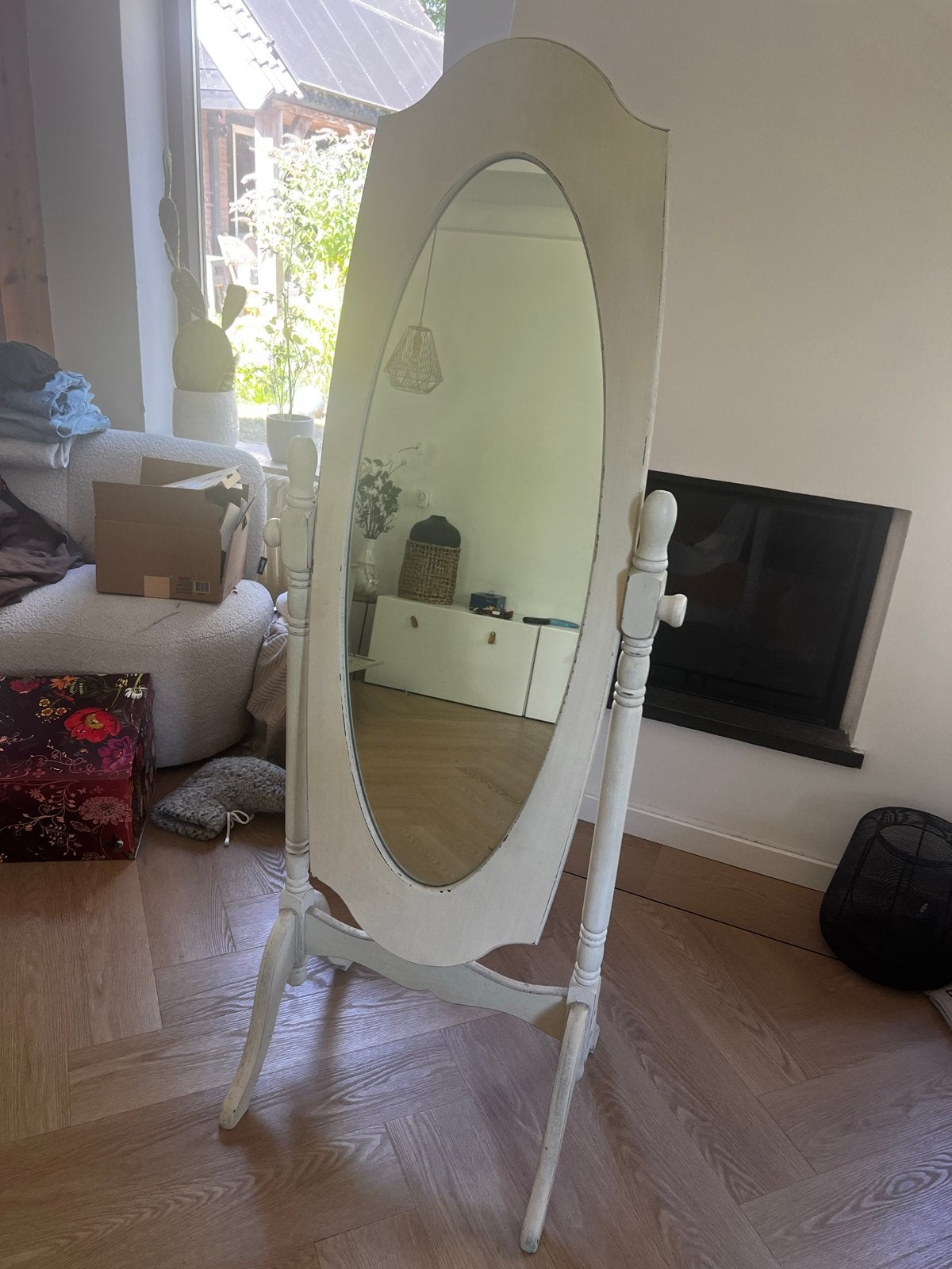 Passpiegel in Brocante Stijl - Elegant en Tijdloos, Huis en Inrichting, Woonaccessoires | Spiegels, Ophalen, Gebruikt, 50 tot 75 cm