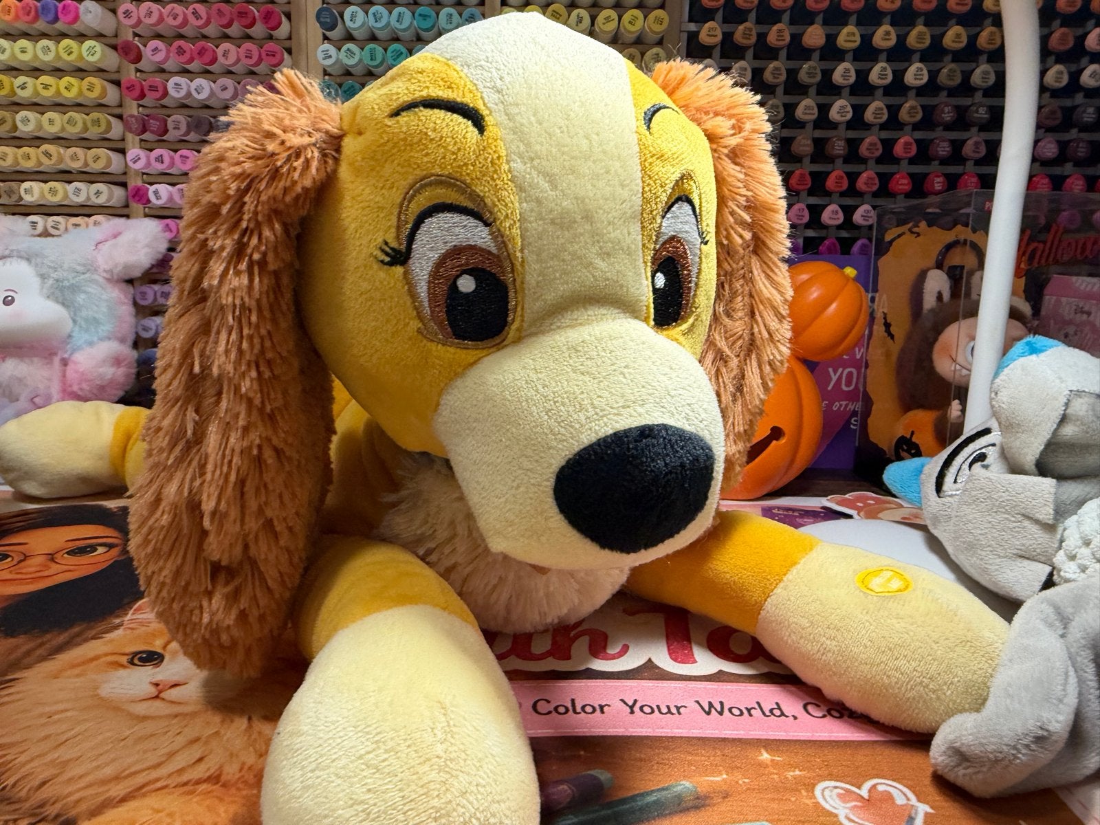 Disney Lady en de Vagebond knuffel - Zo goed als nieuw, Disney, Zo goed als nieuw, Middelgroot (20 tot 80 cm), Beige