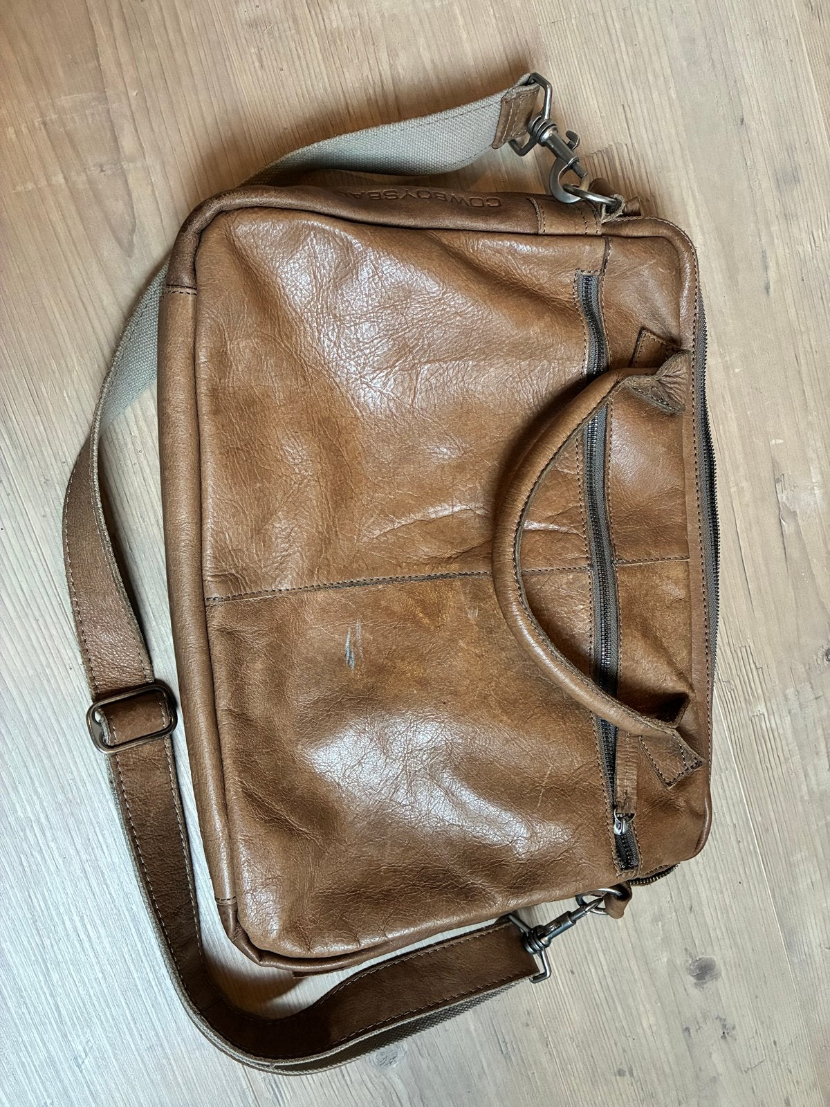 Cowboysbag Leren Laptoptas/Schoudertas - Bruin, Ophalen, Gebruikt, Bruin, Overige typen