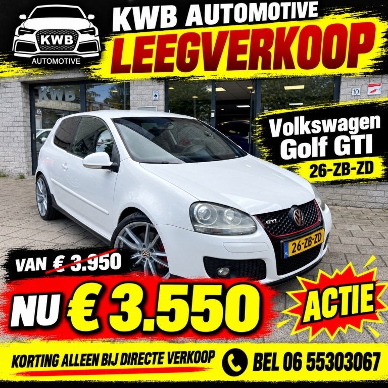 Volkswagen Golf 2.0 TFSI GTI | Nieuwe distributieriem | Beur, Auto's, Gebruikt, 4 cilinders, Wit, Origineel Nederlands