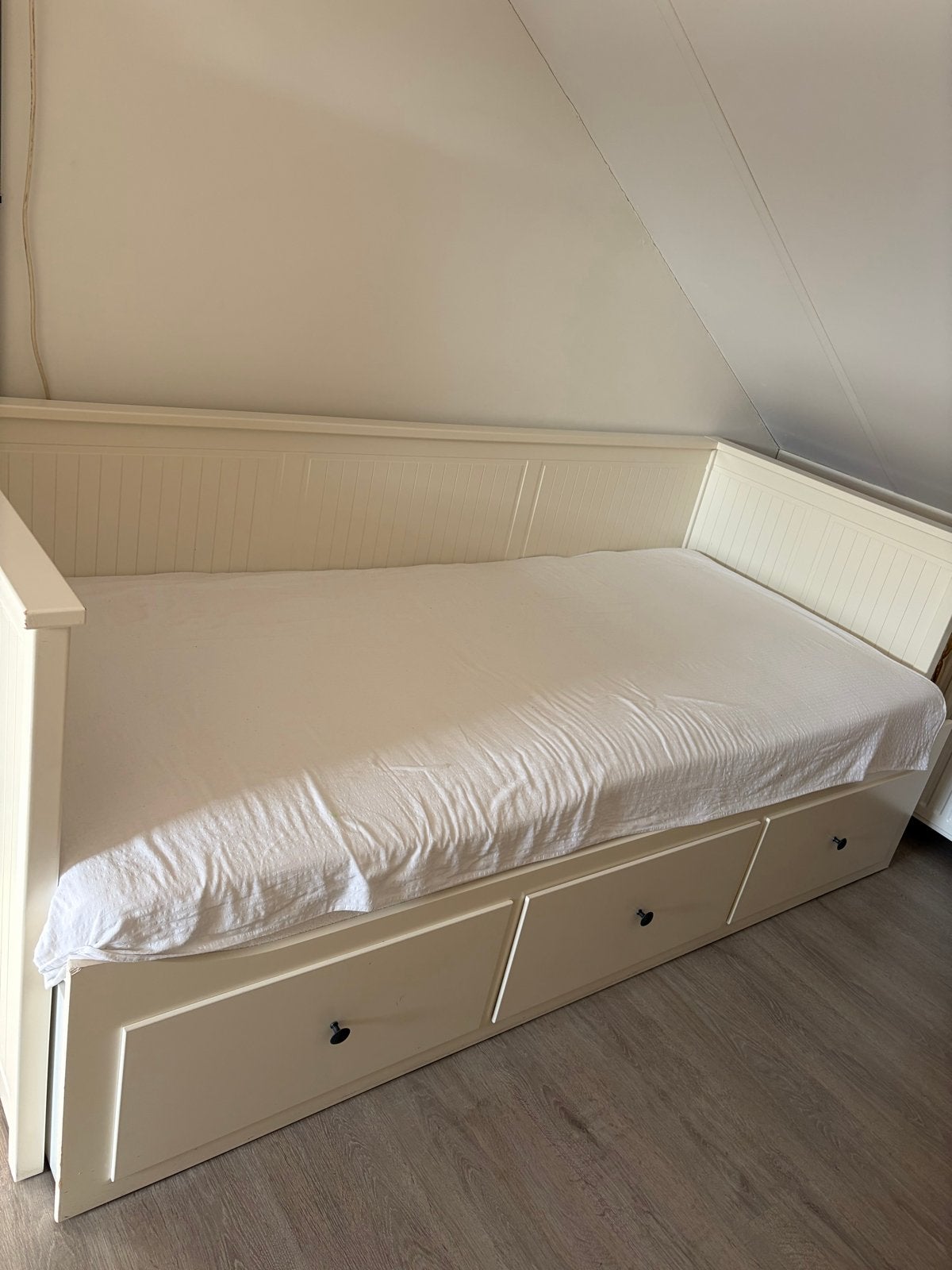 IKEA Hemnes Bedbank met 3 lades - Wit, Ophalen, Wit, Tweepersoons, 80 cm