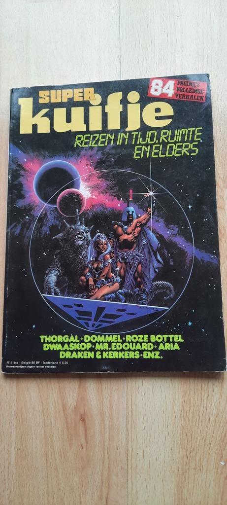 Super kuifje reizen in tijd ruimte en elders, Eén stripboek, Ophalen