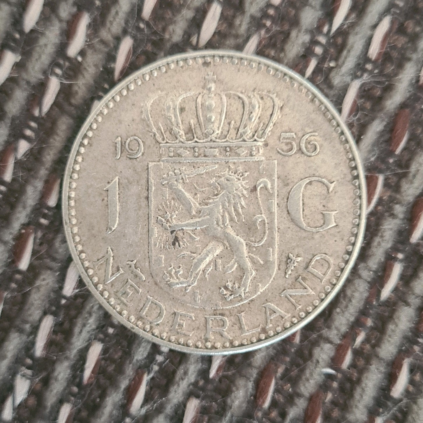 zilveren 1 gulden 1956, Postzegels en Munten, Munten | Nederland, 1 gulden, Koningin Juliana, Zilver, Ophalen of Verzenden
