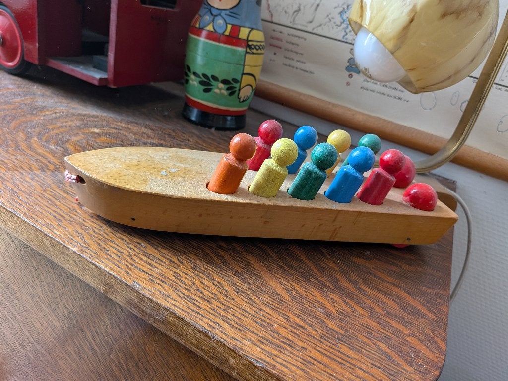 Nooitgedagt houten boot met bemanning, Verzamelen, Ophalen of Verzenden, Zo goed als nieuw, Overige typen