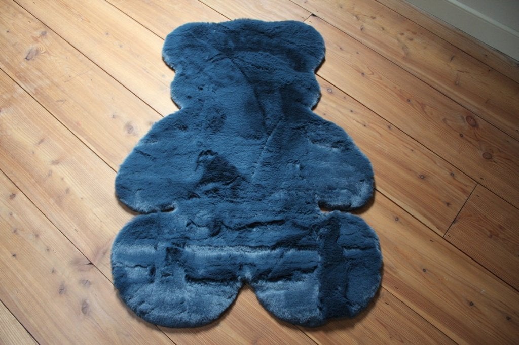 Zacht vloerkleed Teddy Beer fluffy comfy roze & blauw, 100 tot 150 cm, Nieuw, Blauw, Overige vormen