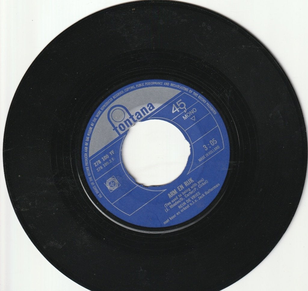 Rein de Vries -Arm en rijk _ Colinda - 1963 VERZENDEN, Ophalen, Gebruikt, Nederlandstalig