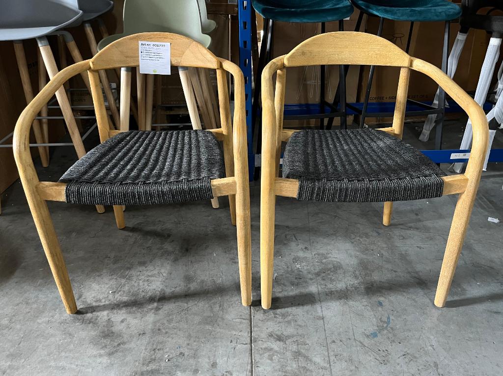 Kave Home Nina eetkamerstoel accacia zwart €265 p stuk nu, Twee, Kave Home, Zwart, Kave Home