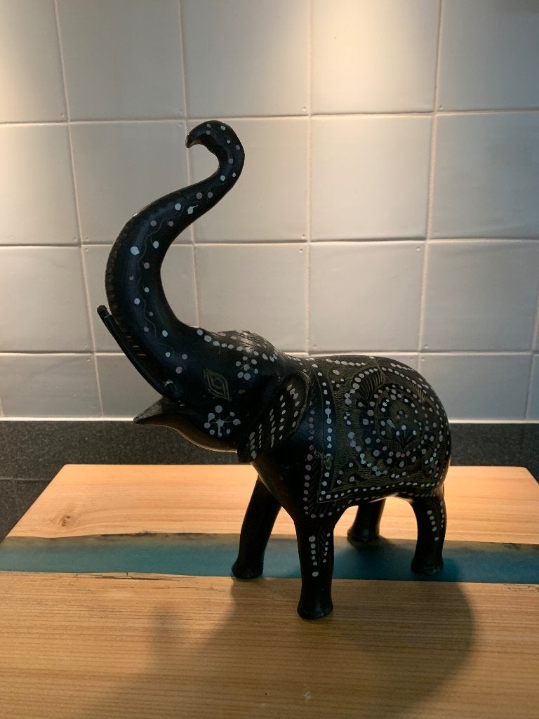 Oude Bronzen olifant uit Ceylon (nu Sri Lanka), Antiek en Kunst, Handgemaakt, 30 cm, Overige herkomsten, Zwart