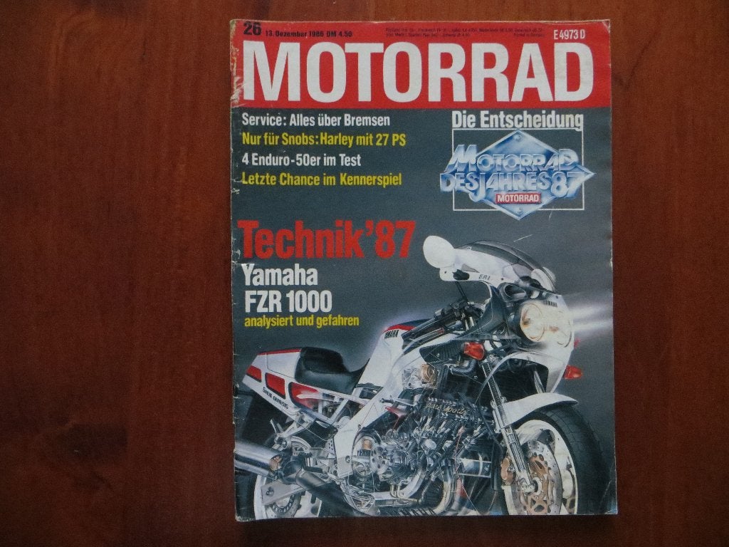 Motorrad 26 1986 Harley-Davidson Sportster 883 , Yamaha FZR, Ophalen of Verzenden, Zo goed als nieuw, Motoren