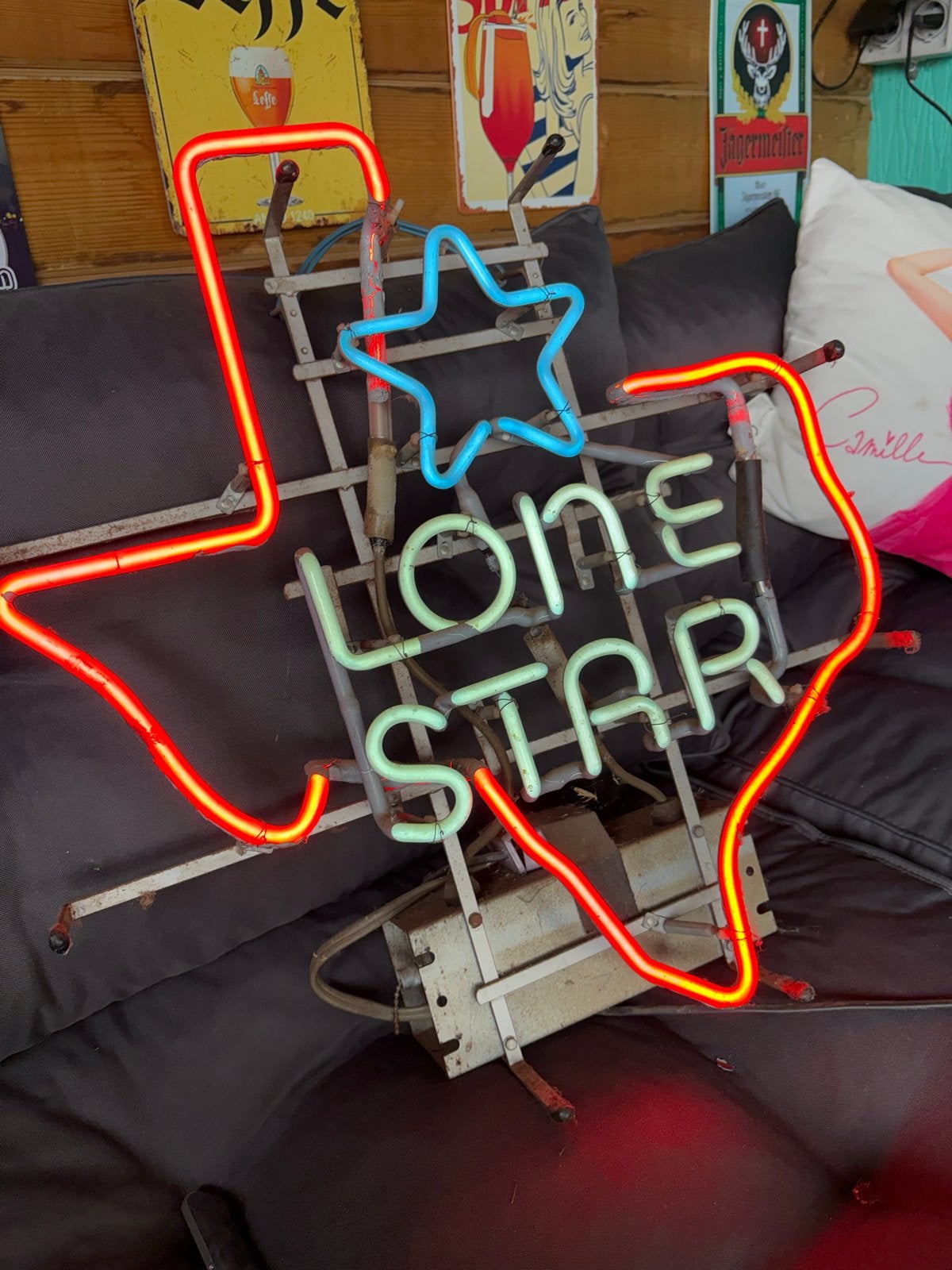 Vintage Lone Star Neon Reclamebord - Texas Stijl, Overige merken, Gebruikt, Meerkleurig, Vintage