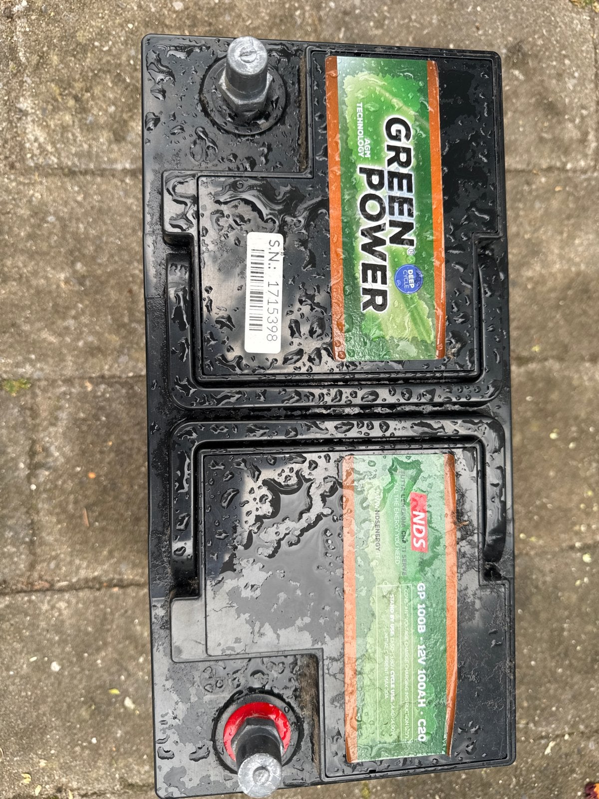 Green Power AGM Accu GP-100B 12V 100Ah C20, Ophalen, Gebruikt, Overige automerken