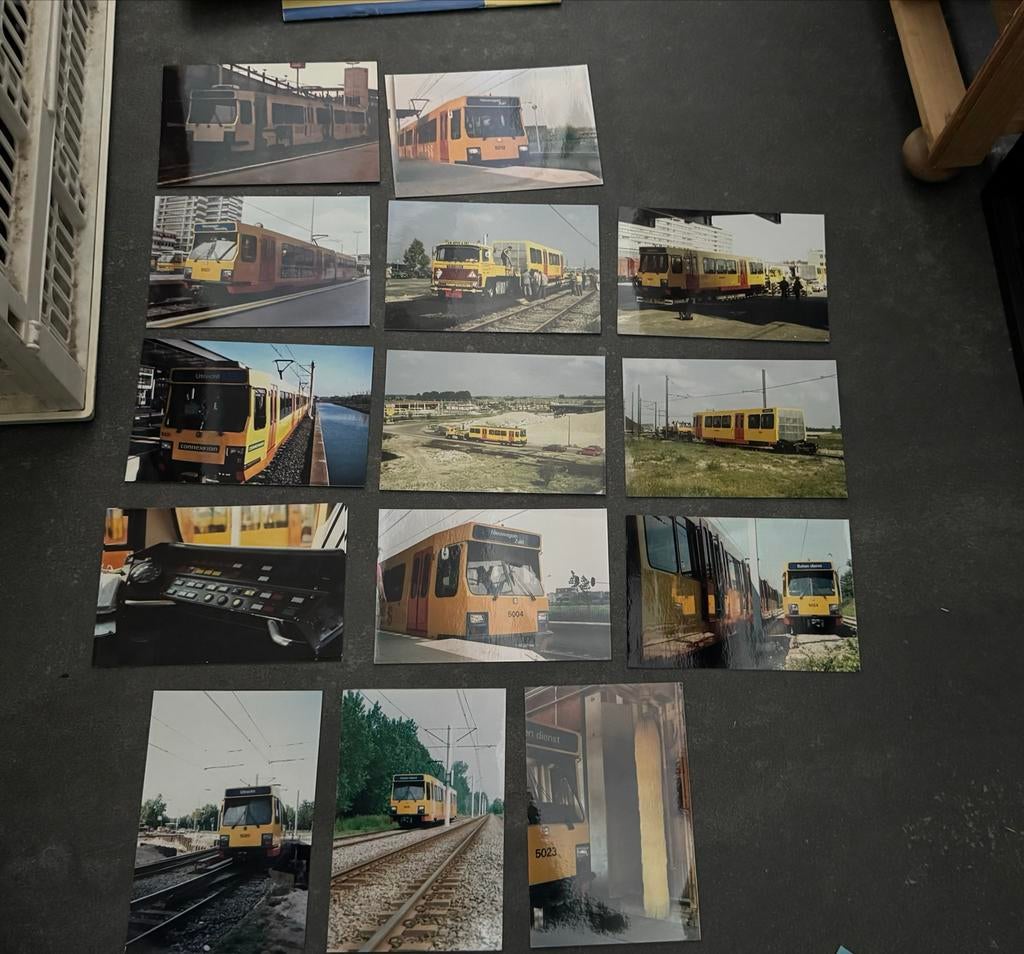 14x Foto's Sneltram Utrecht Nieuwegein IJsselstein 80/90, Ophalen of Verzenden, Gebruikt, Trein, Kaart of Prent