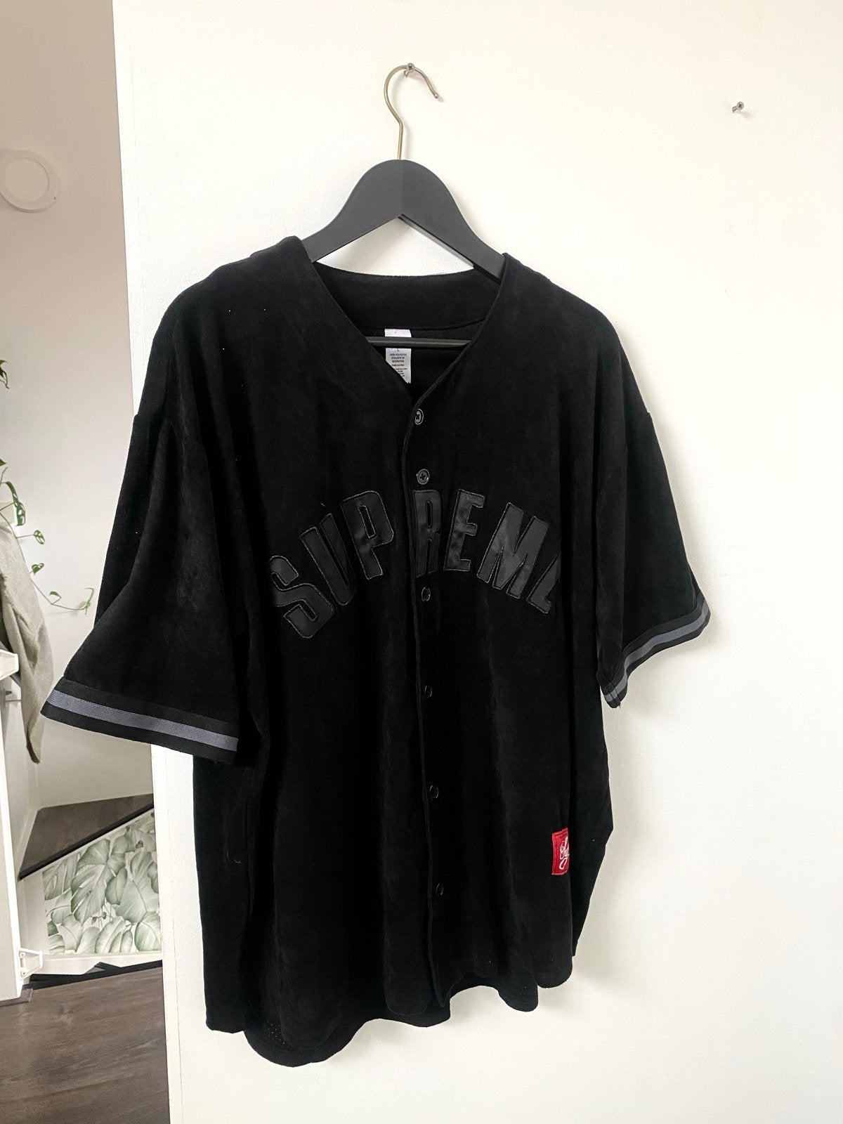 Supreme Baseball Jersey Zwart Maat L, Ophalen of Verzenden, Zo goed als nieuw, Maat 52/54 (L), Zwart