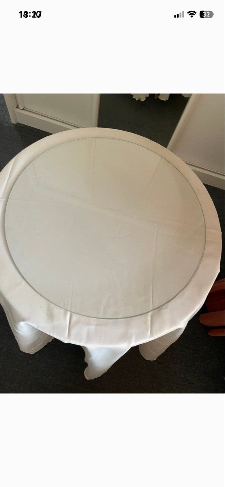 Ronde tafel met glazen blad ., Ophalen, Gebruikt, Rond, Glas