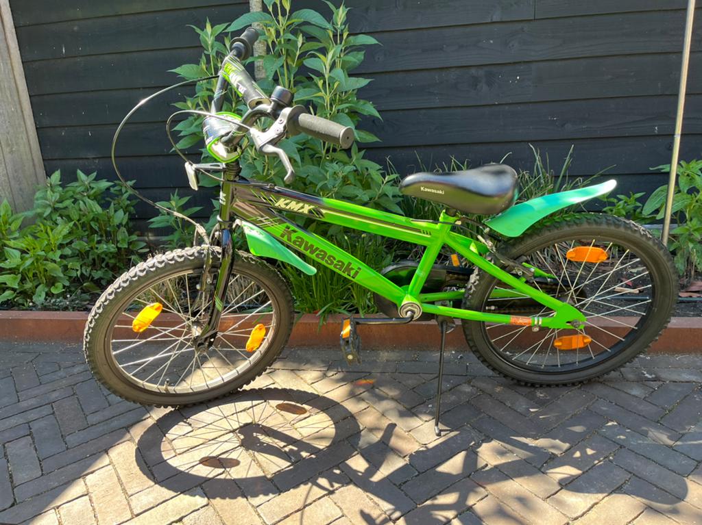 Kawasaki crossfiets kmx20 groen, Ophalen, Terugtraprem, 16 tot 20 inch, Staal
